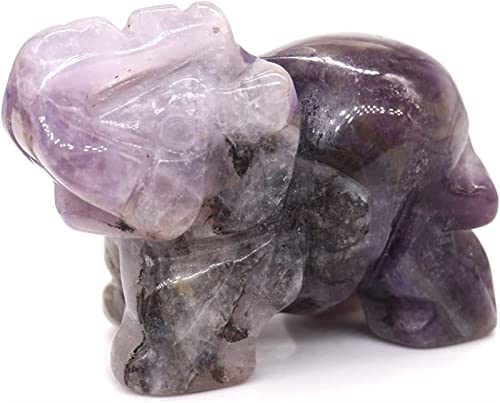 PAJPXPCD Amethyst-Rohstein, 3,8 cm, Amethyst-Tiere, Figur, Rosenquarz, Eule, Statue, Blüte, Achat, Wolf, Lapislazuli, Elefant, Natursteine, Heilkristall, Geschenk (Color : Amethyst-e) von PAJPXPCD