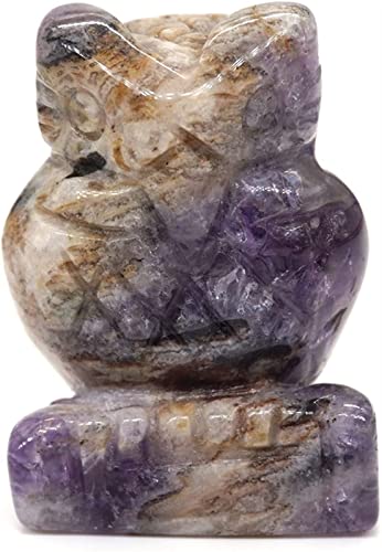 PAJPXPCD Amethyst-Rohstein, 3,8 cm, Amethyst-Tiere, Figur, Rosenquarz, Eule, Statue, Blüte, Achat, Wolf, Lapislazuli, Elefant, Natursteine, Heilkristall, Geschenk (Color : Amethyst-o) von PAJPXPCD