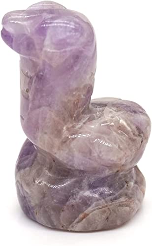 PAJPXPCD Amethyst-Rohstein, 3,8 cm, Amethyst-Tiere, Figur, Rosenquarz, Eule, Statue, Blüte, Achat, Wolf, Lapislazuli, Elefant, Natursteine, Heilkristall, Geschenk (Color : Amethyst-s) von PAJPXPCD