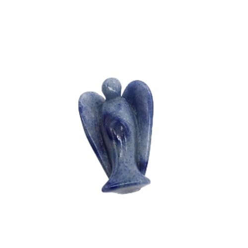 PAJPXPCD Natural Magic 1,5-Zoll-Taschenstein-Handwerksengel-Statue, geschnitzter Naturstein-Kristall, Schutzengel-Figur for Weihnachten (Color : Blue urine) von PAJPXPCD