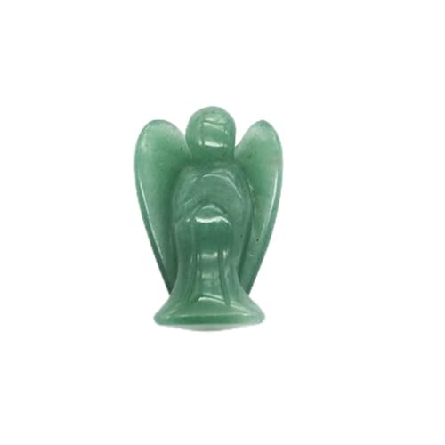 PAJPXPCD Natural Magic 1,5-Zoll-Taschenstein-Handwerksengel-Statue, geschnitzter Naturstein-Kristall, Schutzengel-Figur for Weihnachten (Color : Green urine) von PAJPXPCD