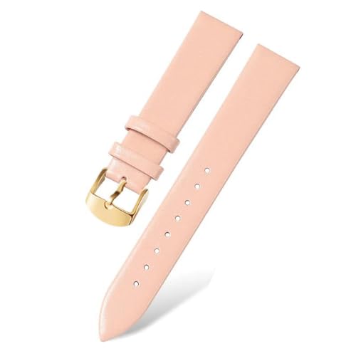 PAKMEZ Leder-Uhren-Bänder 10-22mm Leder Uhrengurt Ersatzarmband, Rosa-Gold-Schnalle, 18mm von PAKMEZ