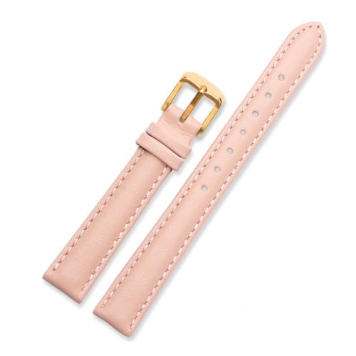 PAKMEZ Leder Uhrenband 12-20mm Leder Uhrengurt mit Nadelschnalle, Rosa Gold, 16mm von PAKMEZ