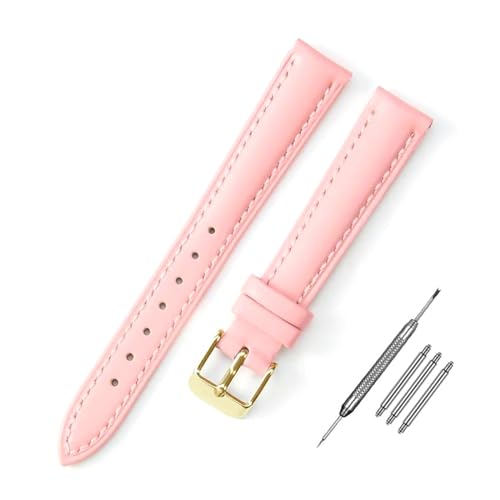 PAKMEZ Leder-Uhrengurt 10-24mm Ersatzwachenbänder, Rosa goldene Schnalle, 20mm von PAKMEZ