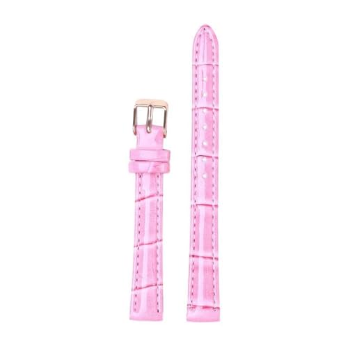 PAKMEZ Leder-Uhrengurt 12-22mm Leder Austauscharmband, Pinke Rose, 12mm von PAKMEZ