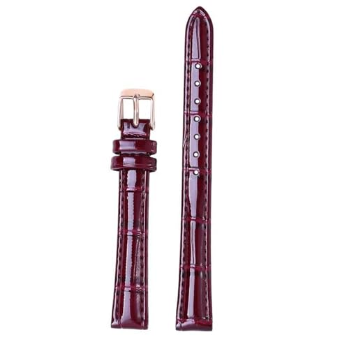 PAKMEZ Leder-Uhrengurt 12-22mm Leder Austauscharmband, Weinrose, 14mm von PAKMEZ