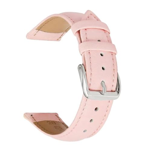 PAKMEZ Leder-Uhrengurt 12-24mm Leder Austauscharmband, Rosa, 10mm von PAKMEZ