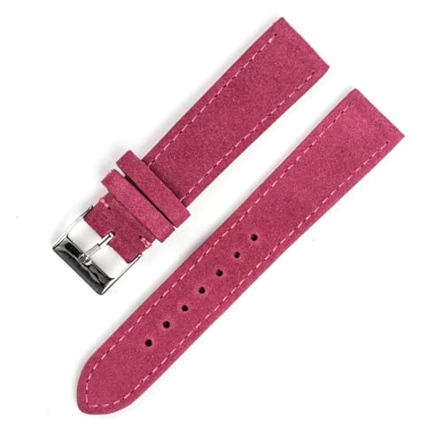 PAKMEZ Wildleder-Leder-Uhrengurt 18-22mm Ersatzband für Männer und Frauen, Rosa, 18mm von PAKMEZ