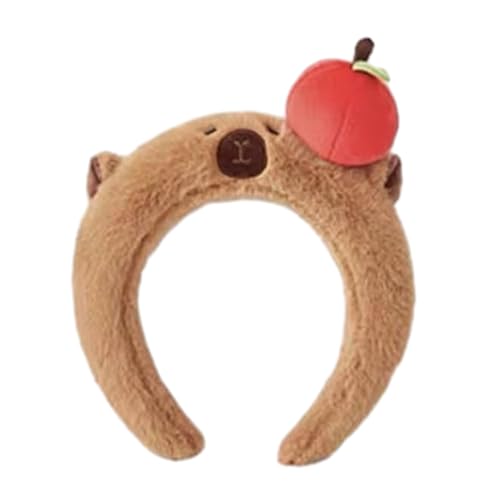 Cartoon-Stirnband, Capybara-Haarband, Haarschmuck, stilvolle Kopfbedeckung, Kopfschmuck, Haarreif, Plüschmaterial für Damen, niedliches Capybara-Haarband von PANFHGFG