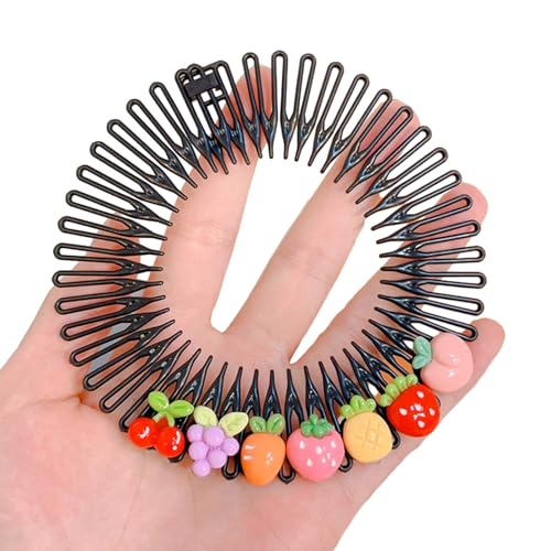 Kinder Y2k Stern bunter Haarkamm gebrochenes Stirnband Haarspangen niedlicher Kopfschmuck Haarschmuck runder Haarkamm Stirnband für Frauen von PANFHGFG