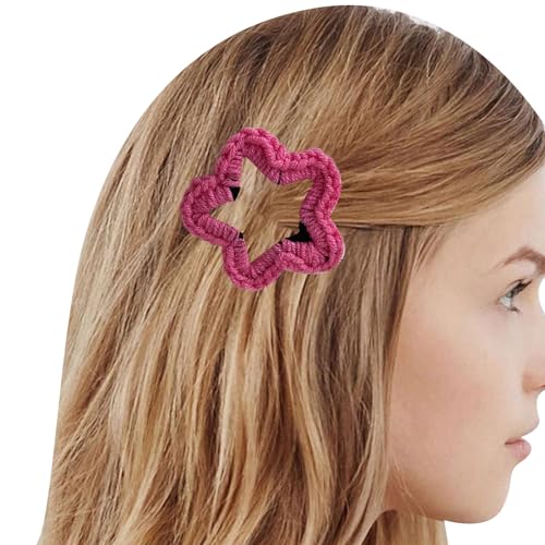 Süße Haarspange mit Sternen, gestrickte Haarspange für Pferdeschwanz, Pony, Haarnadeln für Teenager, Kinder, Festival, Haarspangen für den Alltag, groß, schöne Haarspangen für Damen, klein von PANFHGFG