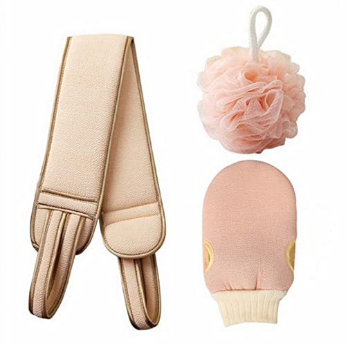 PAPABA Badetuch-Set, Körperreinigung, Waschlappen, weiche Bürste, Wasseraufnahme, Duschzubehör, 1 Set Rosa 3pcs von PAPABA