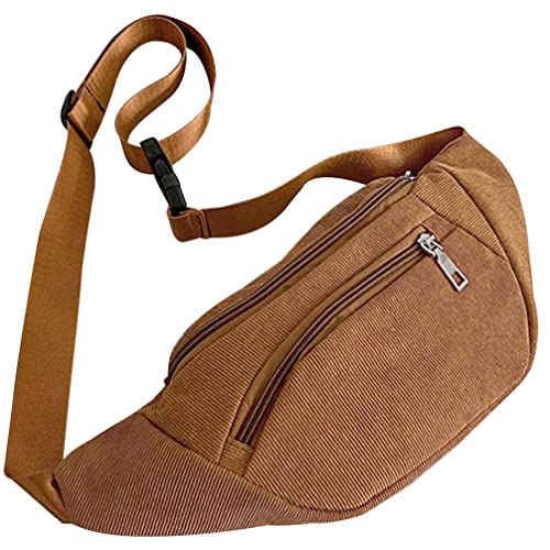 Herren Geldbörsen Kleiner Rucksack Geldbörse Brust Taschen Tasche Fanny Frauen Modische Crossbody Tasche Taille Herren Geldbörse, hellbraun von PAREKS