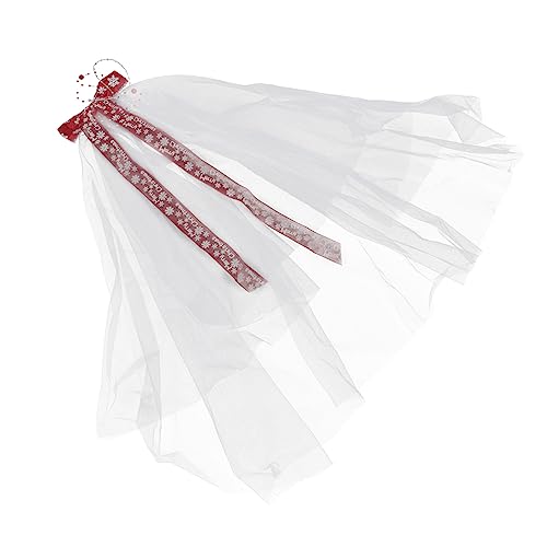 Kopfschmuck Schleier Schleife Brautschleier Blumenmädchen Haarspange Blumenmädchen Kleider für Hochzeit Tier Brautschleier Damen Kurzer Schleier Schöne Weihnachten Haarspangen Hochzeit Brautschleier von PAREKS