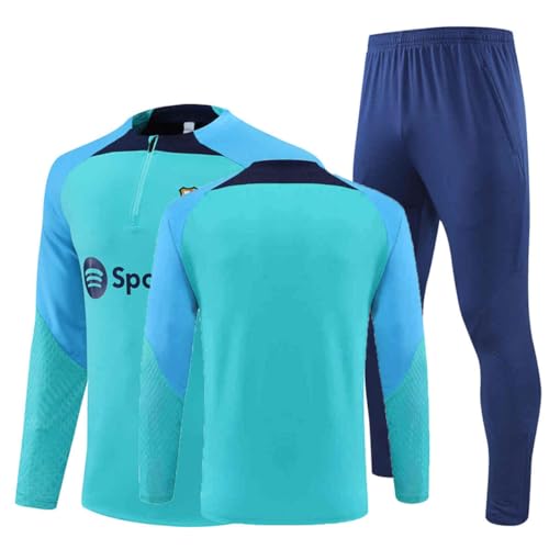 PAREKS 2023/24 Barc-elo-na Fußball Trainingsanzug, Herren Tracksuit Fußballclub Sportbekleidung Sporttraining FußBall Trikot Jungen Fussball Kleidung Set, Trainingsanzug Damen/Herren,E,M von PAREKS