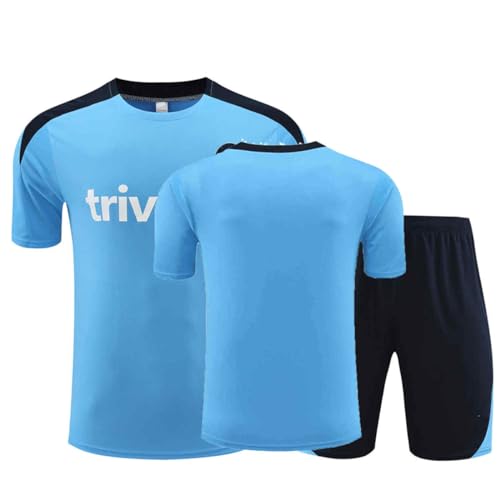 PAREKS 23/24 Männer Frankreich Fußball Trikots Trikot, Frankreich Fußball Trainingsanzüge Trikots Kurzarm Activewear T-Shirts Training Short Fußball-Trainingsshirts für Männer,D,L von PAREKS