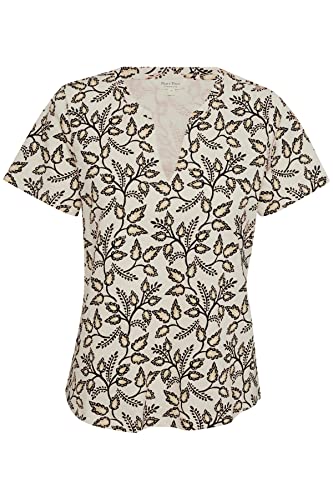 Part Two Damen Gesinas Regular Fit Short Sleeve T-Shirt, Black Craft Leaf, Small von PART TWO