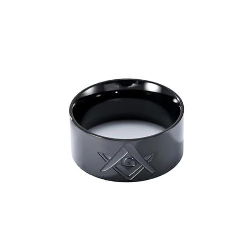 PARWANA Ring Ringe Damen Bijouterie Herren Frauen 10 Mm Breiter Bandring Für Männer Und Frauen, Größe 7–12, 7, Schwarz von PARWANA