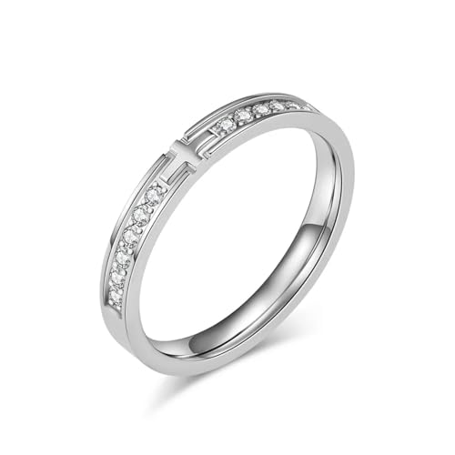 PARWANA Ring Ringe Damen Bijouterie Herren Frauen 3 Mm Dünner Kreuzring Für Damen Und Herren, Größe 6–11, 11, Silber von PARWANA