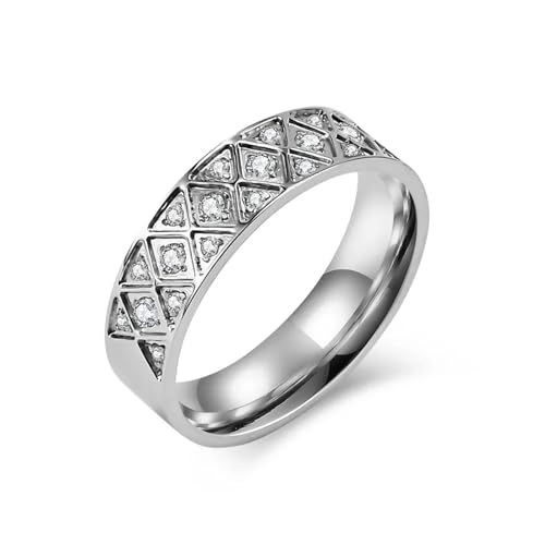 PARWANA Ring Ringe Damen Bijouterie Herren Frauen 6 Mm Ring Für Herren Und Damen, Größe 6–12, 10, Silber von PARWANA