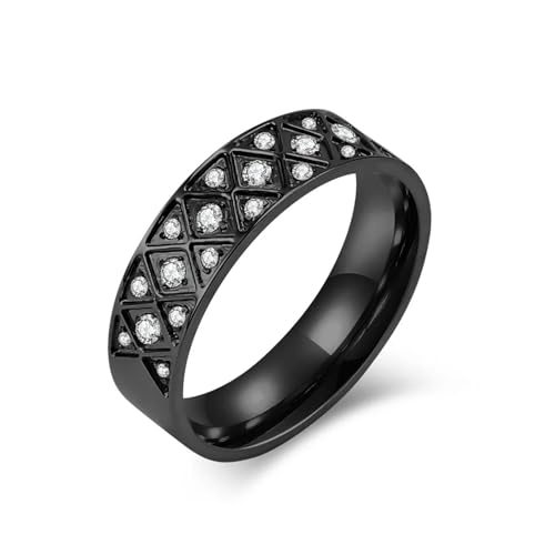 PARWANA Ring Ringe Damen Bijouterie Herren Frauen 6 Mm Ring Für Männer Und Frauen, Größe 6–12, 10, Schwarz von PARWANA