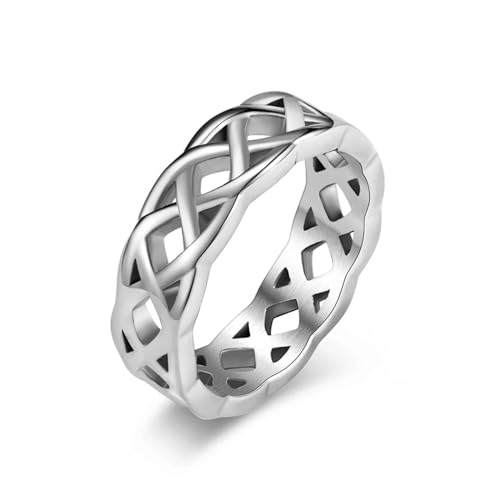 PARWANA Ring Ringe Damen Bijouterie Herren Frauen 7 Mm Hohlring Für Herren Und Damen, Größe 7–13, 10, Silber von PARWANA