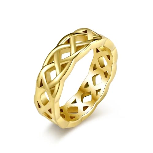 PARWANA Ring Ringe Damen Bijouterie Herren Frauen 7 Mm Hohlring Für Herren Und Damen, Größe 7–13, 7 Gold von PARWANA