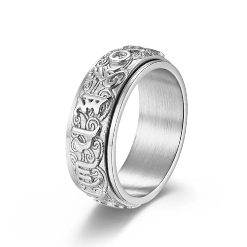 PARWANA Ring Ringe Damen Bijouterie Herren Frauen 8 Mm Ring Für Herren Und Damen, Größe 6–12, 6, Silber von PARWANA