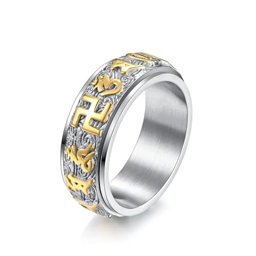 PARWANA Ring Ringe Damen Bijouterie Herren Frauen 8-Mm-Ring Für Männer Und Frauen, Größe 6–12, 10, Silber-Gold von PARWANA