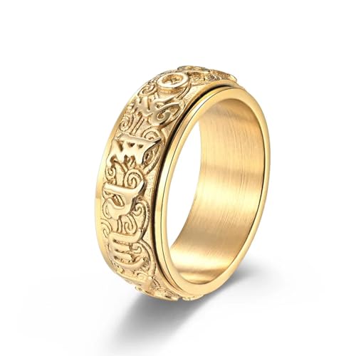 PARWANA Ring Ringe Damen Bijouterie Herren Frauen 8 Mm Ring Für Männer Und Frauen, Größe 6–12, 10 Gold von PARWANA