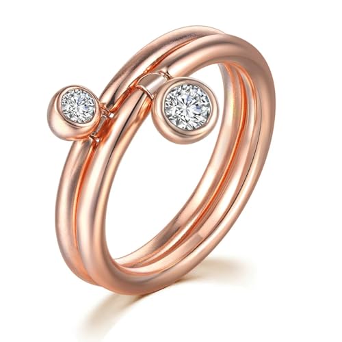 PARWANA Ring Ringe Damen Bijouterie Herren Frauen Einfacher Damenring 6,5 R443 von PARWANA