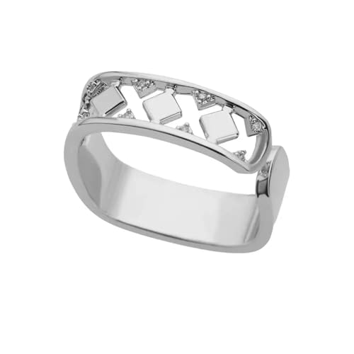 PARWANA Ring Ringe Damen Bijouterie Herren Frauen Quadratische Ringe Für Damen, Öffnungsring, Größenverstellbar, Silberfarben von PARWANA