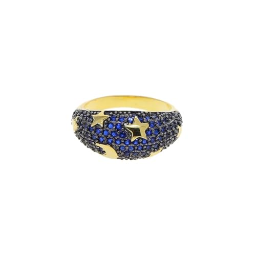 PARWANA Ring Ringe Damen Bijouterie Herren Frauen Ring Für Damen Herren 7 Blau von PARWANA