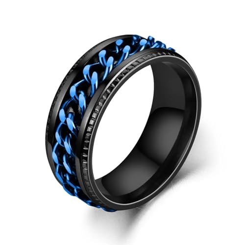 PARWANA Ring Ringe Damen Bijouterie Herren Frauen Ring Für Herren Ringe Zubehör 10 Ring-Schwarz-Blau von PARWANA