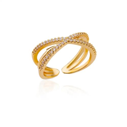 PARWANA Ring Ringe Damen Bijouterie Herren Frauen Ringe Für Damen, Ringschmuck, Größenverstellbar, Goldfarben von PARWANA