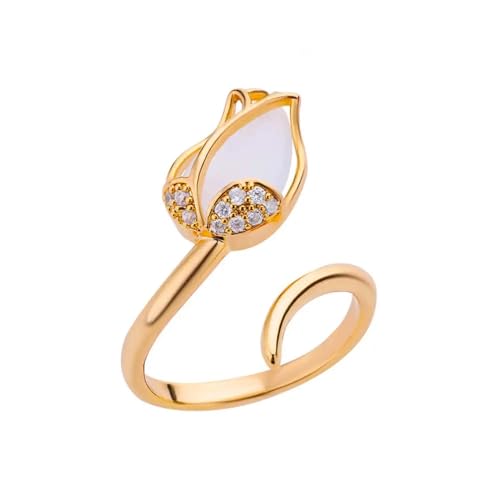 PARWANA Ring Ringe Damen Bijouterie Herren Frauen Ringe Für Damen, Verstellbarer Blumenring, Größenverstellbar, Goldfarben von PARWANA