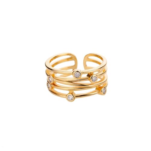 PARWANA Ring Ringe Damen Bijouterie Herren Frauen Ringe Für Damen, Verstellbarer Ring, Schmuck, Goldfarben von PARWANA