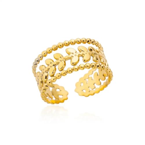 PARWANA Ring Ringe Damen Bijouterie Herren Frauen Ringe In Blumenform Für Damen, Verstellbar, Größenverstellbar Jz4803G von PARWANA