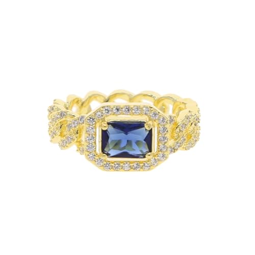 PARWANA Ring Ringe Damen Bijouterie Herren Frauen Ringe Kettenform Ringschmuck Für Damen Herren 7 Blau von PARWANA