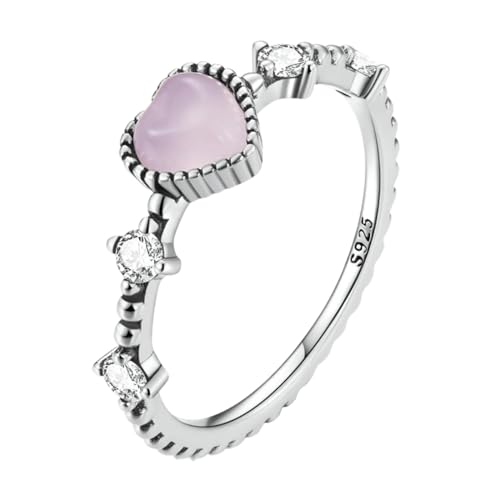 PARWANA Ring Ringe Damen Bijouterie Herren Frauen Rosa Herzring Ring Für Damen 7 von PARWANA