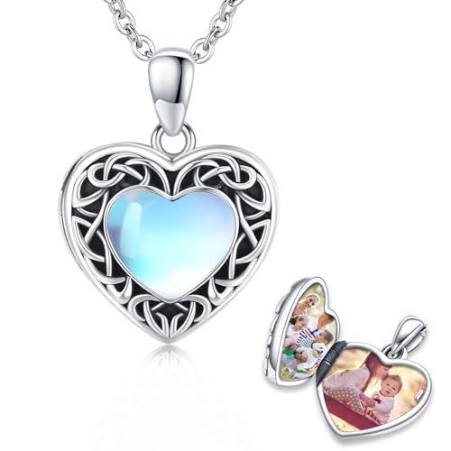 PARYFO Herz Medaillon zum öffnen für Bilder 925 Sterling Silber Mondstein Herz Foto Medaillon Kette Schmuck Geschenke für Frauen Mädchen Ehefrau Mutter Freundin Tochter PARYFO Herz Medaillon zum öffnen für Bilder 925 Sterling Silber Mondstein Herz Foto Medaillon Kette Schmuck Geschenke für Frauen Mädchen Ehefrau Mutter Freundin Tochter von PARYFO
