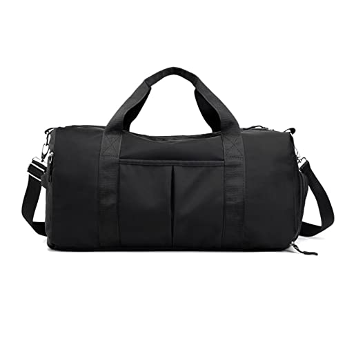 PASPRT Damen Sporttasche Outdoor wasserdichte Nylon Sporttaschen Männer Frauen Training Fitness Reise Handtasche Yogamatte Sporttasche mit Schuhfach (Color : Black Color) von PASPRT