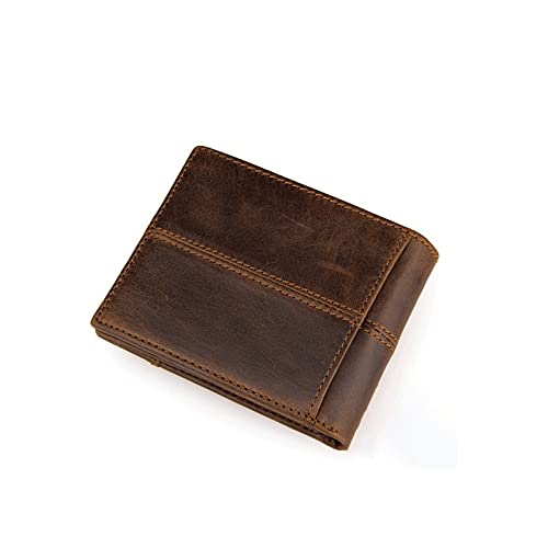 PASPRT Herren Geldbörse Kuh Echtes Leder Männer Geldbörsen Mode Splice Geldbörse Preis Original Marke Brieftaschen, Gepäck und Taschen (Color : Black) von PASPRT