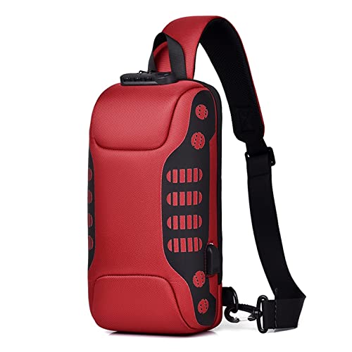 PASPRT Herren Umhängetasche Unisex Men's Portable Waterproof Chest Waist Bag Travel Sports Cross Shoulder Mountaineering Mobile Bag (Color : A) von PASPRT