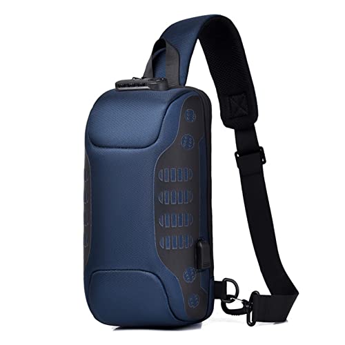 PASPRT Herren Umhängetasche Unisex Men's Portable Waterproof Chest Waist Bag Travel Sports Cross Shoulder Mountaineering Mobile Bag (Color : E) von PASPRT