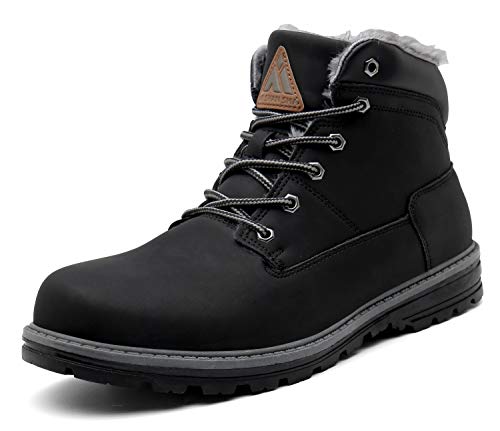 PASTAZA Warme Winterschuhe Herren Damen Winterstiefel Outdoor Winterboots Gefüttert Schneestiefel Dunkles Schwarz 48 von PASTAZA