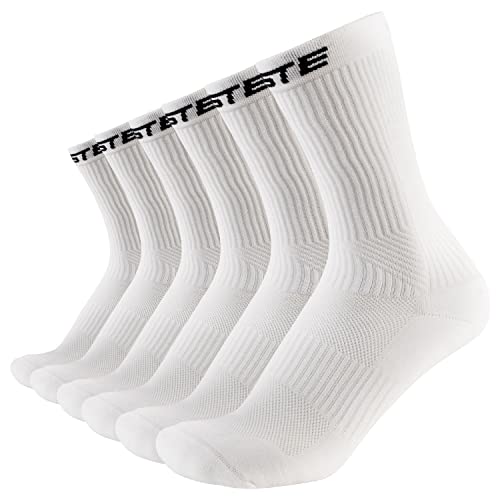 PASTE ® 3 Paar Performance Fußball Socken Weiß (Gr. 39-41) - Fussball-Socken für Damen & Herren - Anti-Rutsch Fußballsocken - Sport-Socken atmungsaktiv - Football Grip Socks für Männer & Frauen von PASTE
