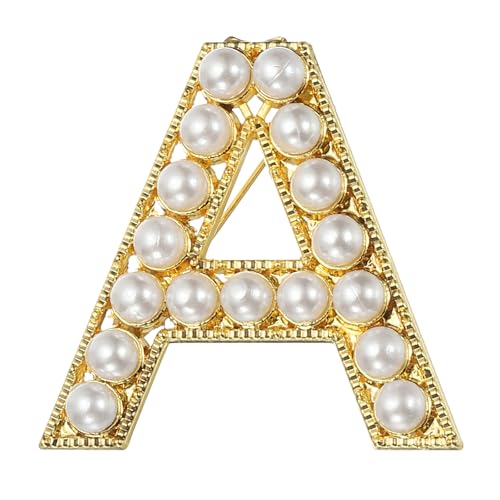 PATIKIL Brief Brosche Pins, Perlen Initial Alphabet A Letter Reversnadeln mit Schmuckschatulle fürEhefrau Anzüge Kleidung Kleid Bouquet Mantel Hut Tasche Handwerk Party, Goldton PATIKIL Brief Brosche Pins, Perlen Initial Alphabet A Letter Reversnadeln mit Schmuckschatulle fürEhefrau Anzüge Kleidung Kleid Bouquet Mantel Hut Tasche Handwerk Party, Goldton von PATIKIL