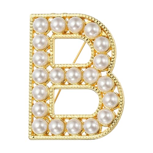 PATIKIL Brief Brosche Pins, Perlen Initial Alphabet B Letter Reversnadeln mit Schmuckschatulle fürEhefrau Anzüge Kleidung Kleid Bouquet Mantel Hut Tasche Handwerk Party, Goldton PATIKIL Brief Brosche Pins, Perlen Initial Alphabet B Letter Reversnadeln mit Schmuckschatulle fürEhefrau Anzüge Kleidung Kleid Bouquet Mantel Hut Tasche Handwerk Party, Goldton von PATIKIL