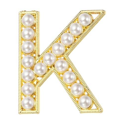 PATIKIL Brief Brosche Pins, Perlen Initial Alphabet K Letter Reversnadeln mit Schmuckschatulle fürEhefrau Anzüge Kleidung Kleid Bouquet Mantel Hut Tasche Handwerk Party, Goldton PATIKIL Brief Brosche Pins, Perlen Initial Alphabet K Letter Reversnadeln mit Schmuckschatulle fürEhefrau Anzüge Kleidung Kleid Bouquet Mantel Hut Tasche Handwerk Party, Goldton von PATIKIL